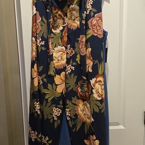 Floral Sleeveless Dress with Tie